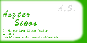 aszter sipos business card